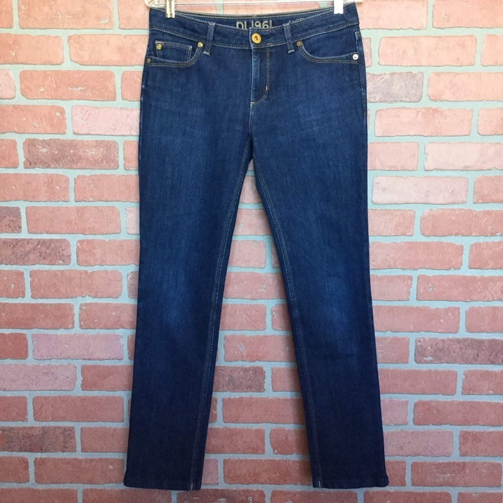 DL1961 Womens Angel Jeans Mid Rise Skinny Ankle Dark Wash